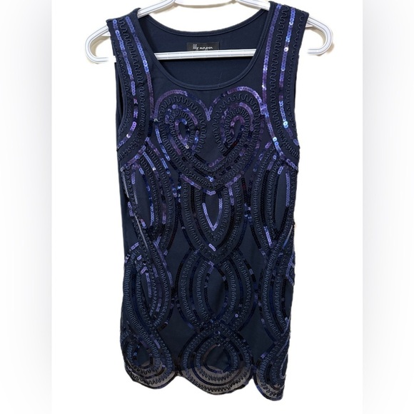 Lily Morgan Women's Black and Purple Sequin Top - Picture 2 of 6